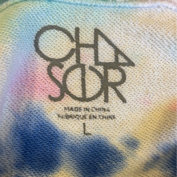 CHASER Linen/ Cotton Blend Tie Dye long sleeve comfy embroidered sweatshirt⚡️❤️✨ - Picture 9 of 9